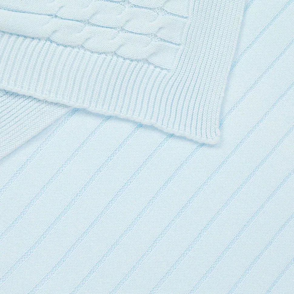 Blue Knitted Cotton Blanket (96cm)