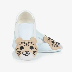 Blue Leather Leopard Pre-Walkers