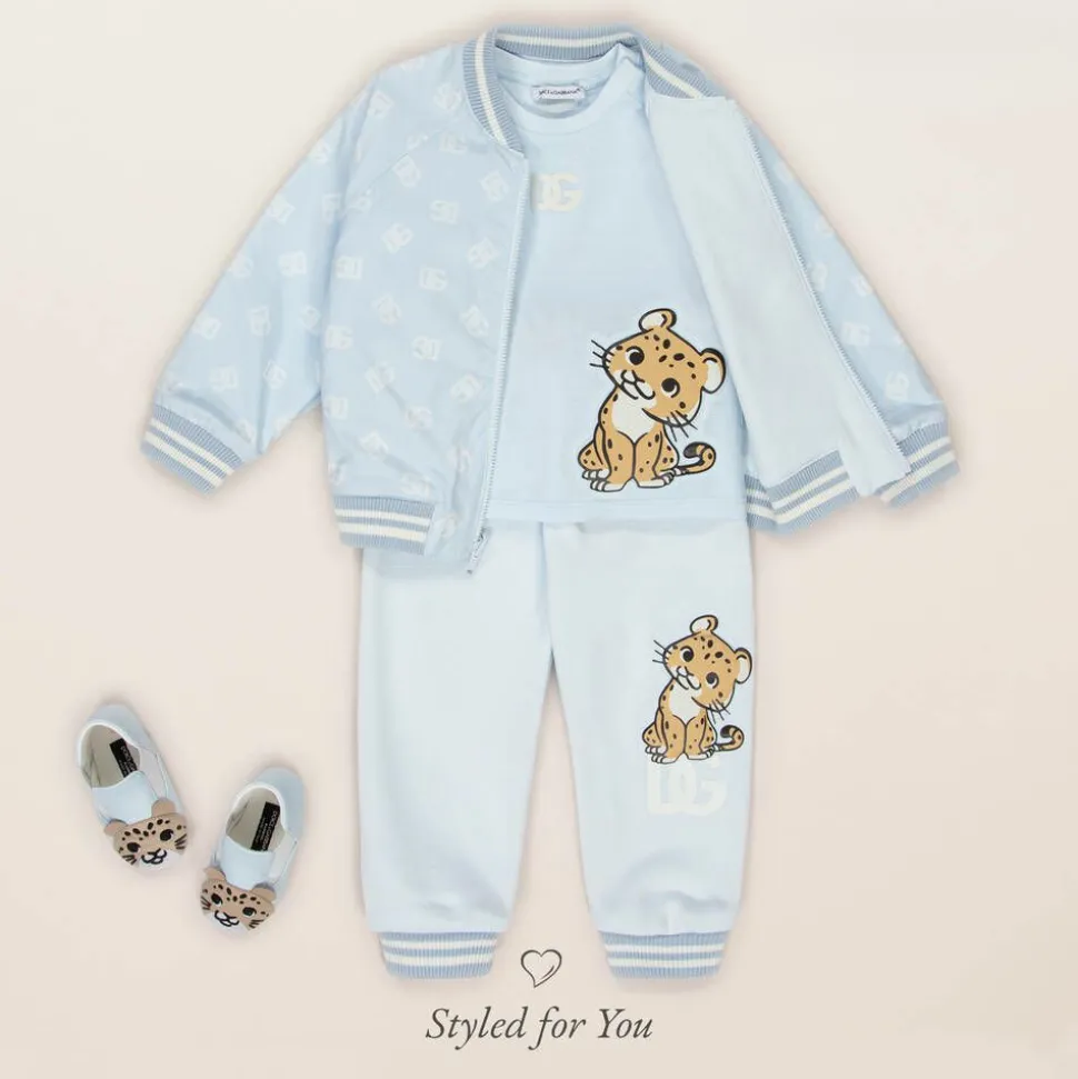 Blue Leather Leopard Pre-Walkers