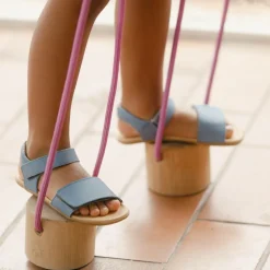 Blue Leather Sandals
