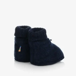 Blue Merino Wool Booties