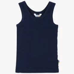 Blue Organic Viscose Bamboo Vest