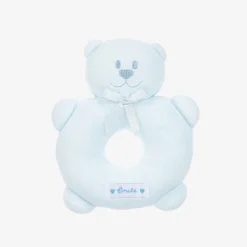 Blue Plush Bear Rattle Toy (14cm)