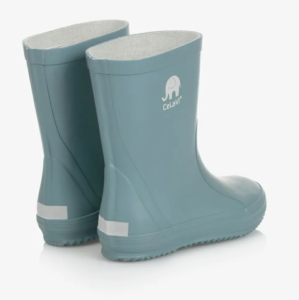 Blue Rubber Rain Boots
