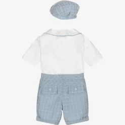 Blue Smocked Baby Shorts Set