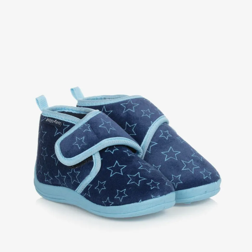 Blue Star Velour Slippers