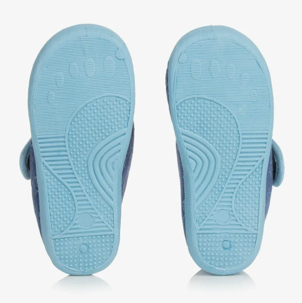 Blue Star Velour Slippers