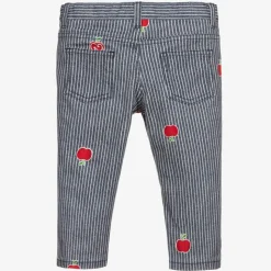 Blue Striped Logo Jeans
