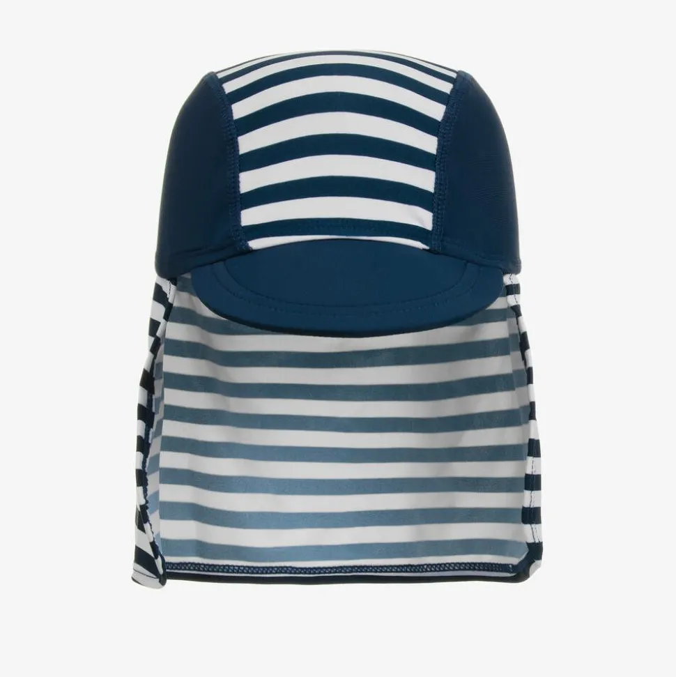 Blue Striped Swim Hat (UPF 50+)