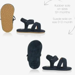 Blue Suede Baby Sandals