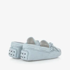 Blue Suede Leather Pre-Walker Moccasins