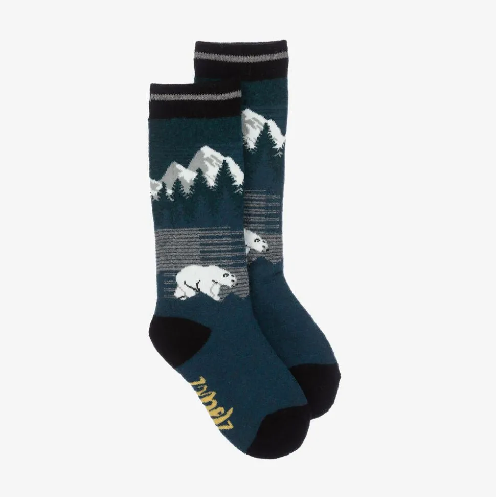 Blue Thermal Wool Mountain Socks