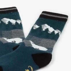 Blue Thermal Wool Mountain Socks