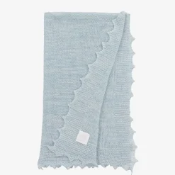 Blue Wool Baby Shawl (122cm)