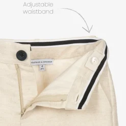 Boys Beige Cotton & Linen Suit