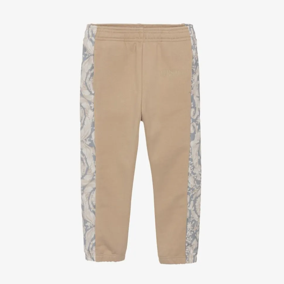 Boys Beige Cotton Barocco Joggers