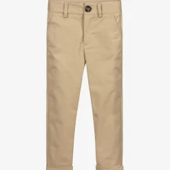 Boys Beige Cotton Chino Trousers
