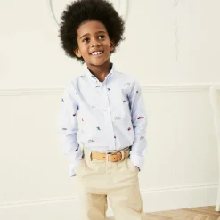 Boys Beige Cotton Chino Trousers