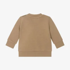 Boys Beige Cotton Sweatshirt