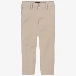 Boys Beige Cotton Trousers