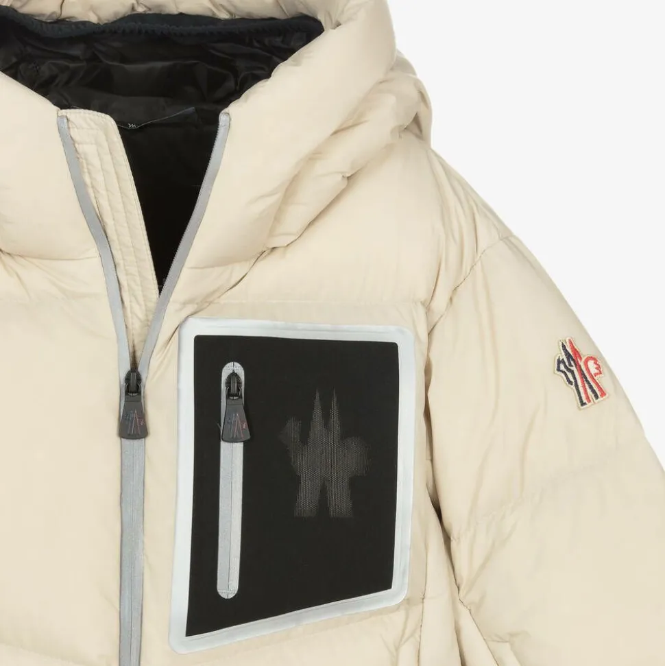 Boys Beige Down Padded Mandres Ski Jacket