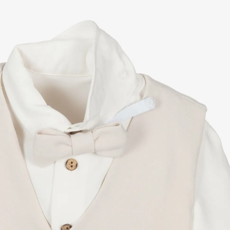 Boys Beige Jersey Suit