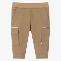 Boys Beige Viscose Cargo Trousers