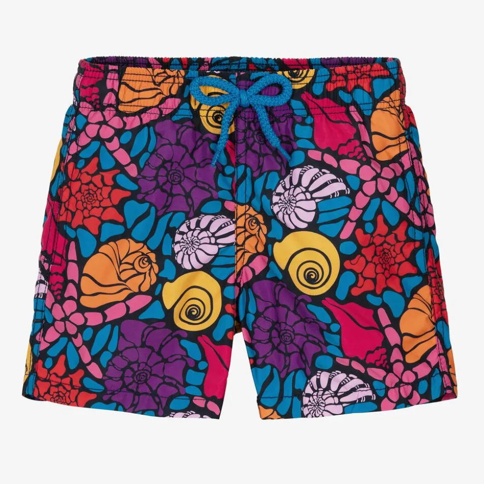Boys Black & Blue Seashell Swim Shorts