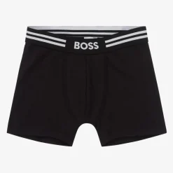 Boys Black & Grey Boxer Shorts (2 Pack)