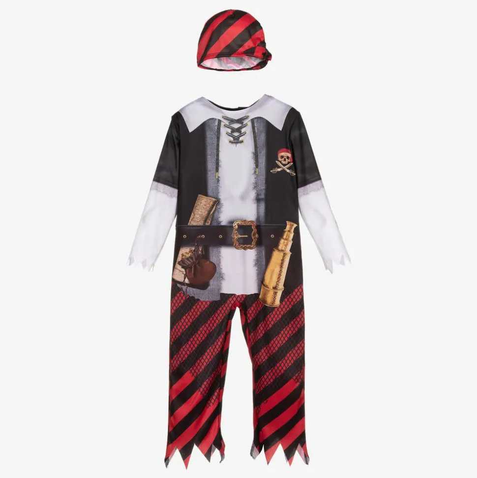 Boys Black & Red Pirate Costume