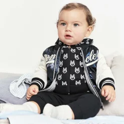 Boys Black & White Cotton Logo Tracksuit