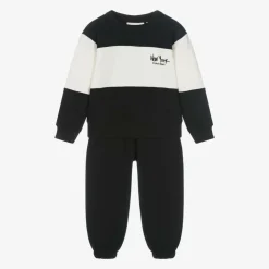 Boys Black Colourblock Tracksuit