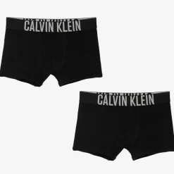 Boys Black Cotton Boxers (2 Pack)