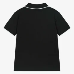 Boys Black Cotton CK Polo Shirt