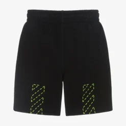 Boys Black Cotton Diagonals Shorts