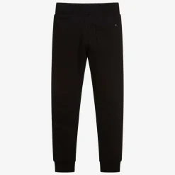 Boys Black Cotton Flag Joggers