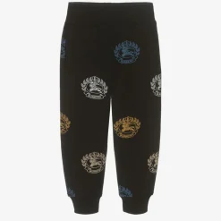 Boys Black Cotton Logo Joggers