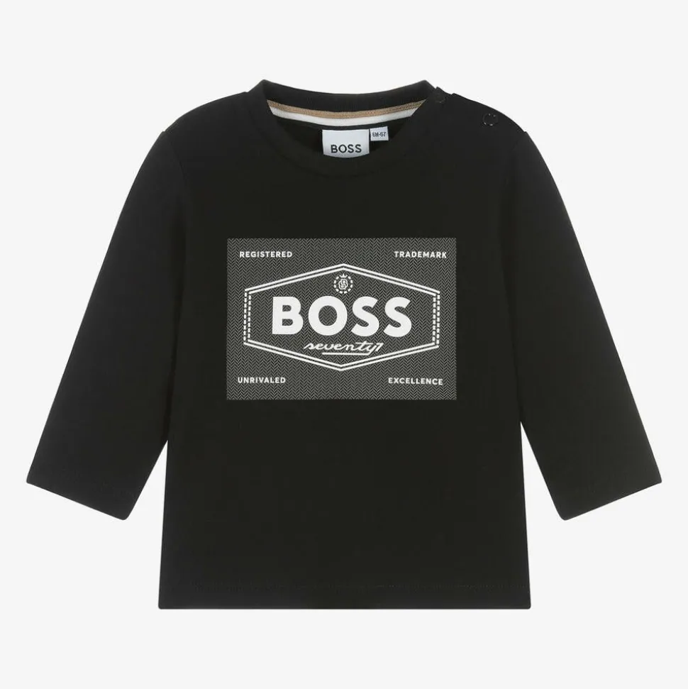 Boys Black Cotton Top