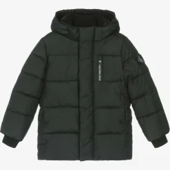 Boys Black Hooded Puffer Jacket