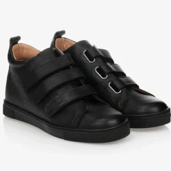 Boys Black Leather Ankle Boots