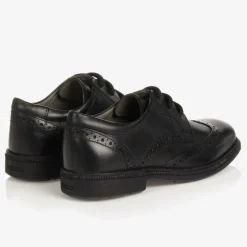 Boys Black Leather Brogue Shoes