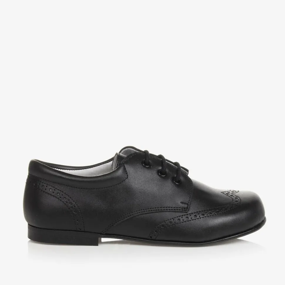 Boys Black Leather Brogues