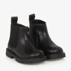Boys Black Leather Chelsea Boots