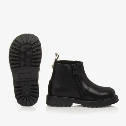 Boys Black Leather Chelsea Boots