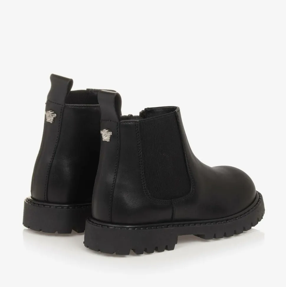 Boys Black Leather Chelsea Boots