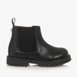 Boys Black Leather Chelsea Boots