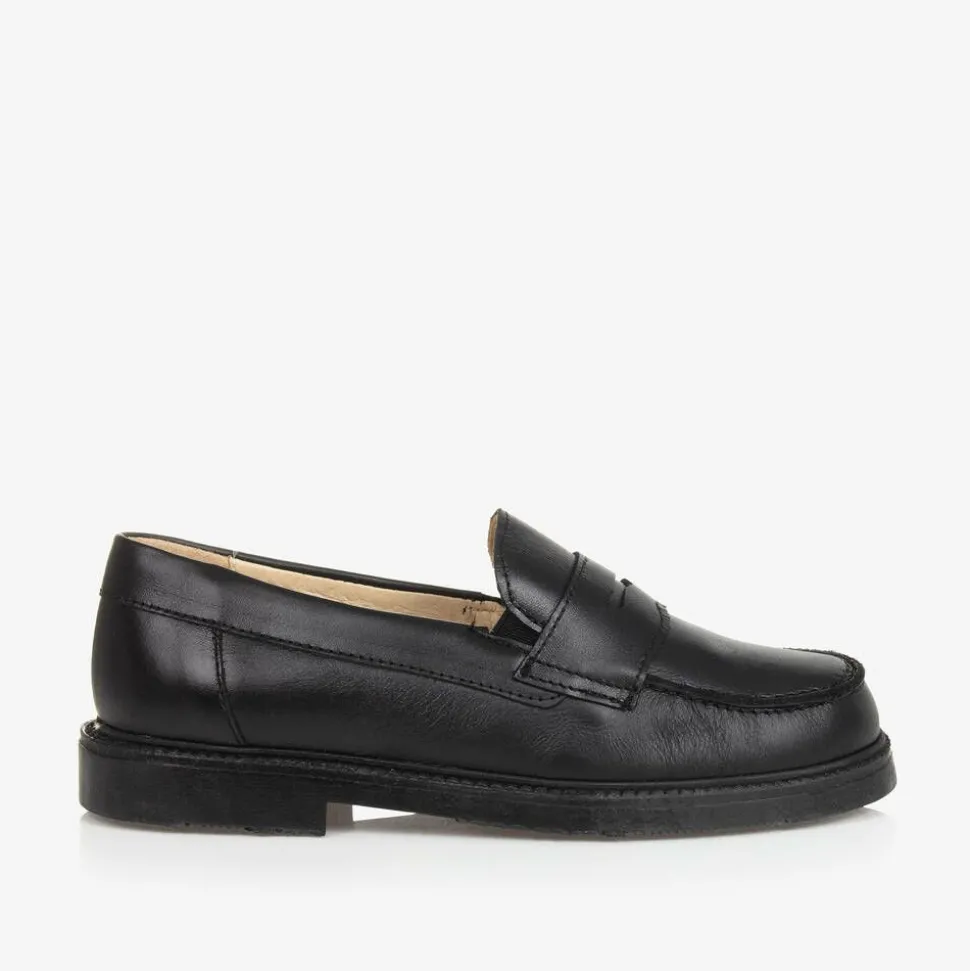 Boys Black Leather Shoes