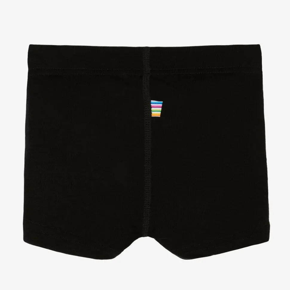 Boys Black Merino Wool & Silk Boxers