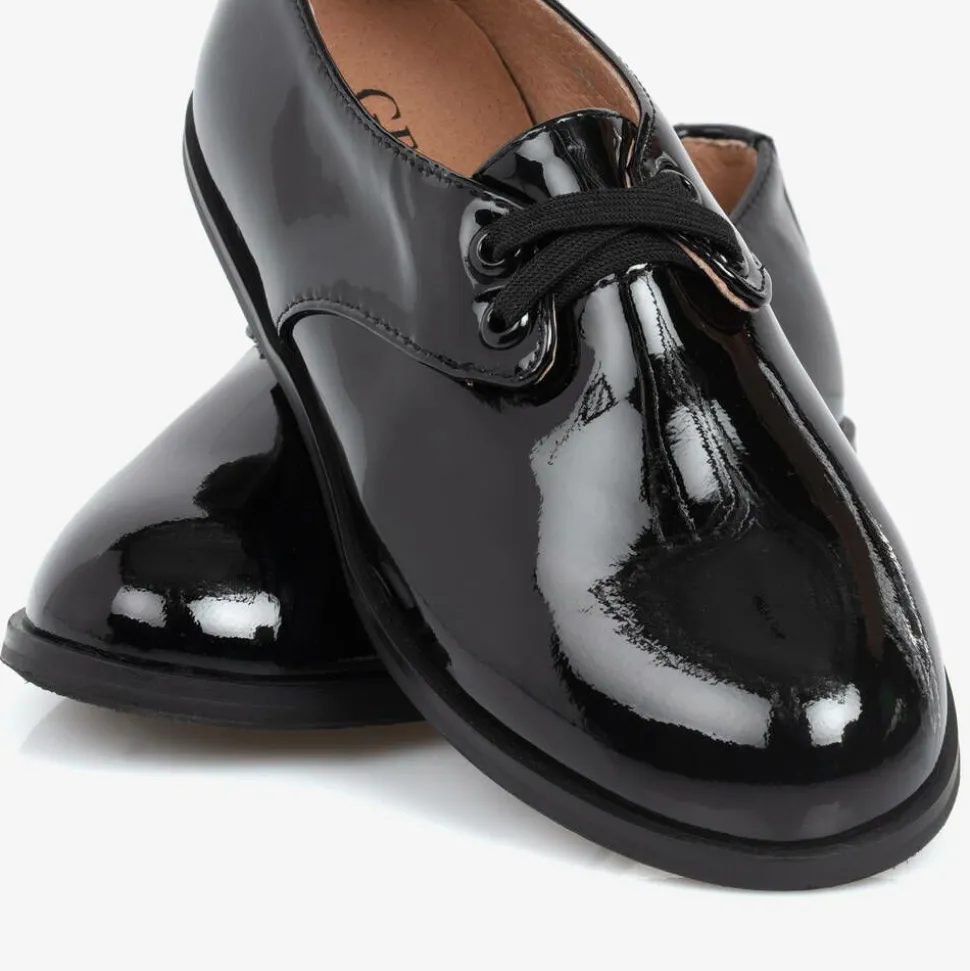 Boys Black Patent Leather Shoes
