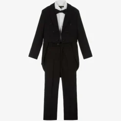 Boys Black Tailcoat Tuxedo Suit